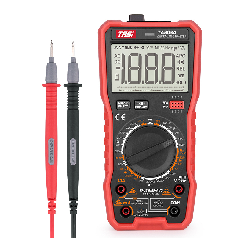 TA803 Serie Digitalmultimeter mit 1999 Counts, manueller Bereichswahl und Transistortest