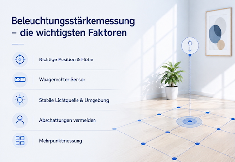 Was ist bei der Beleuchtungsstärkemessung zu beachten?