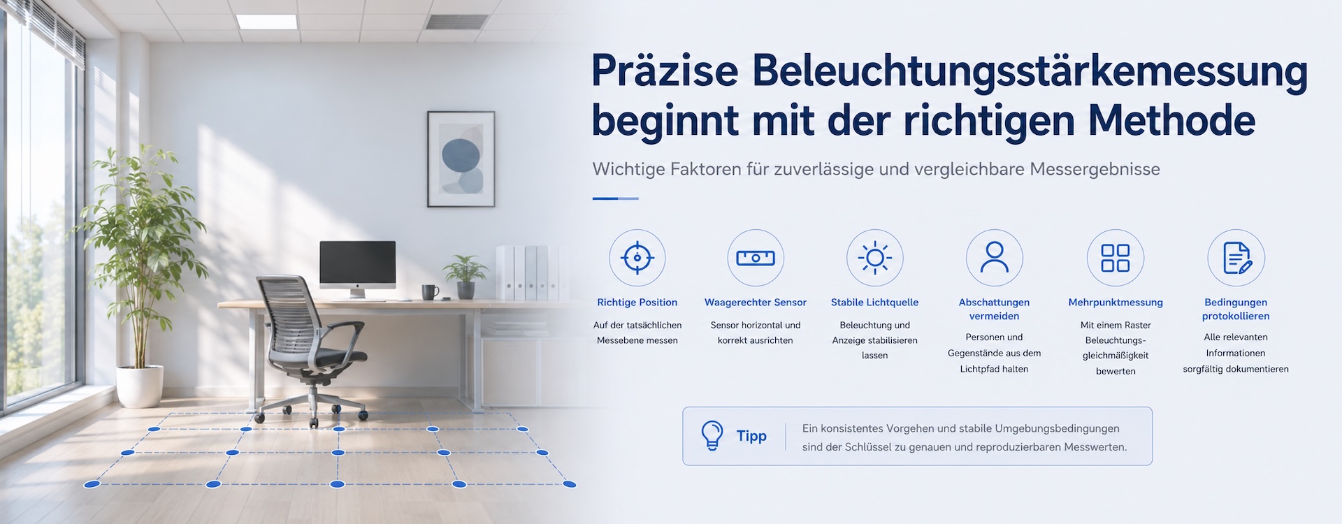 Was ist bei der Beleuchtungsstärkemessung zu beachten?
