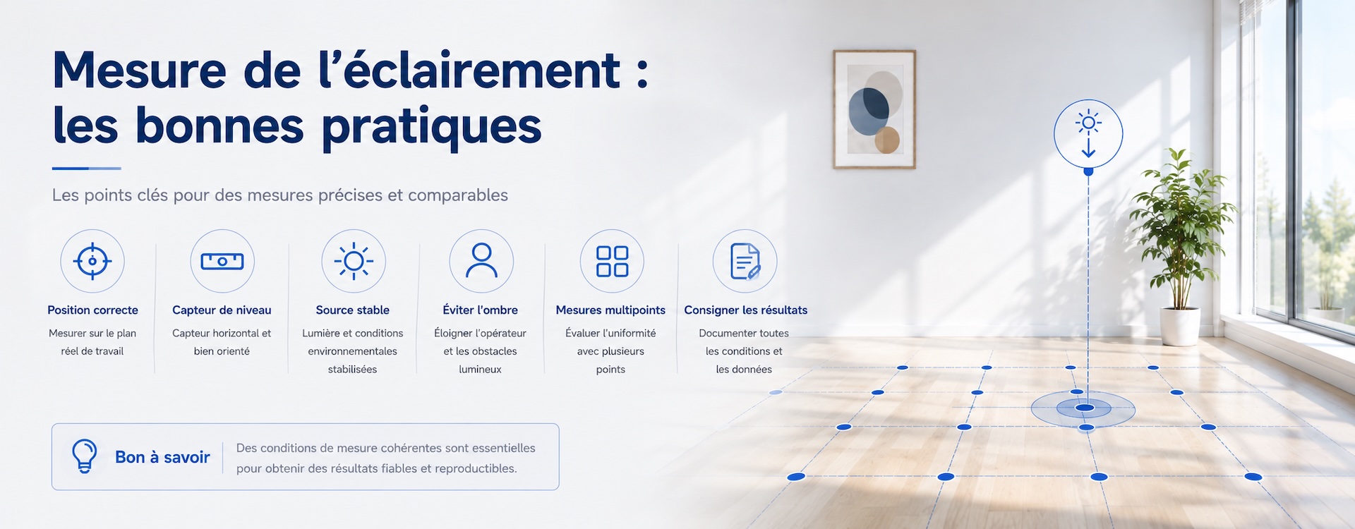 À quoi faut-il faire attention lors de la mesure de l’éclairement ?