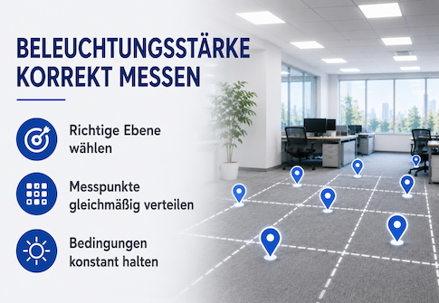 Wie misst man die Beleuchtungsstärke in Innenräumen richtig?