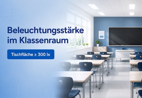 Welche Beleuchtungsstärke gilt für Schulklassenräume?