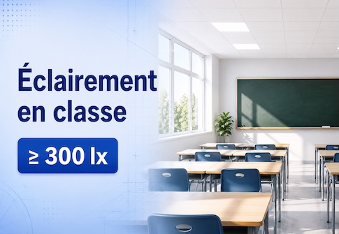 Quelle est la norme d’éclairement recommandée pour les salles de classe ?
