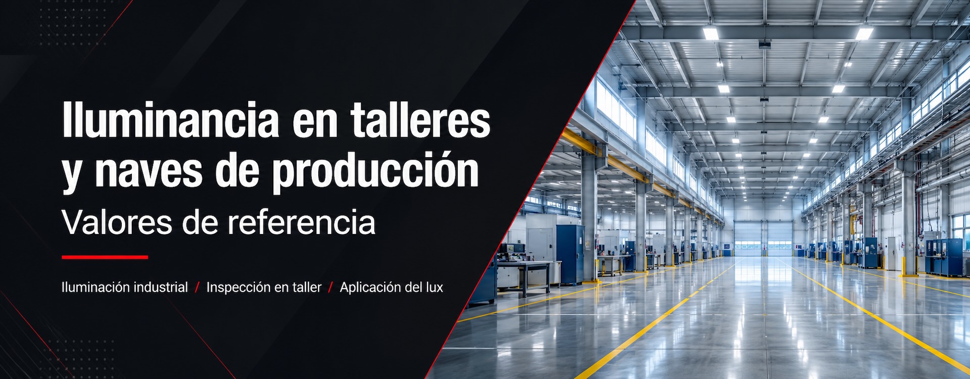 Valores de referencia de iluminancia en talleres y naves de producción