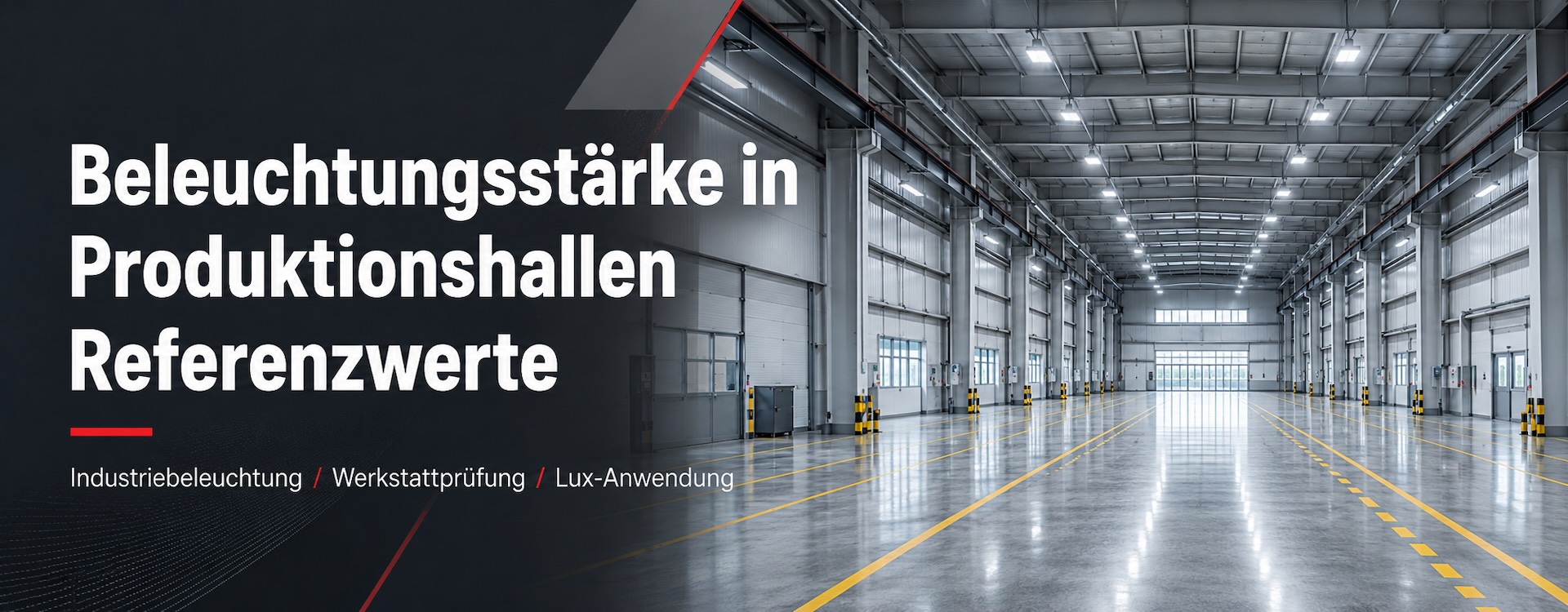Referenzwerte für die Beleuchtungsstärke in Produktionshallen und Werkstätten