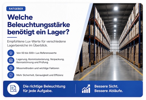 Welche Beleuchtungsstärke benötigt ein Lager?