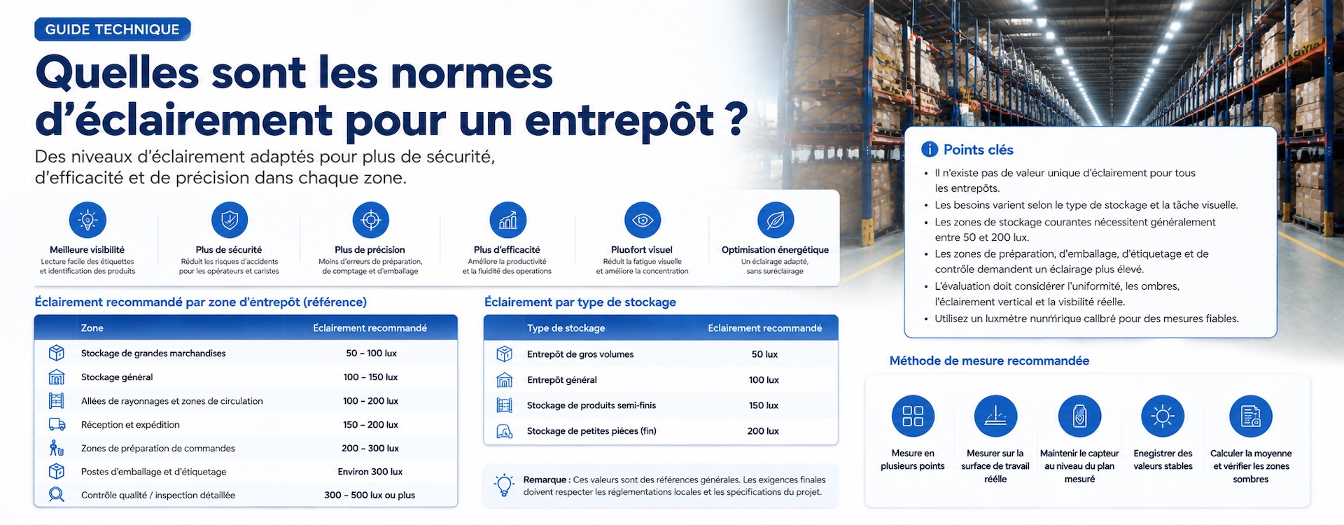 Quelles sont les normes d’éclairement pour un entrepôt ?