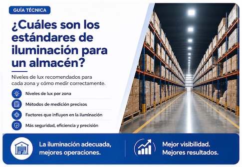 ¿Cuáles son los estándares de iluminación para un almacén?