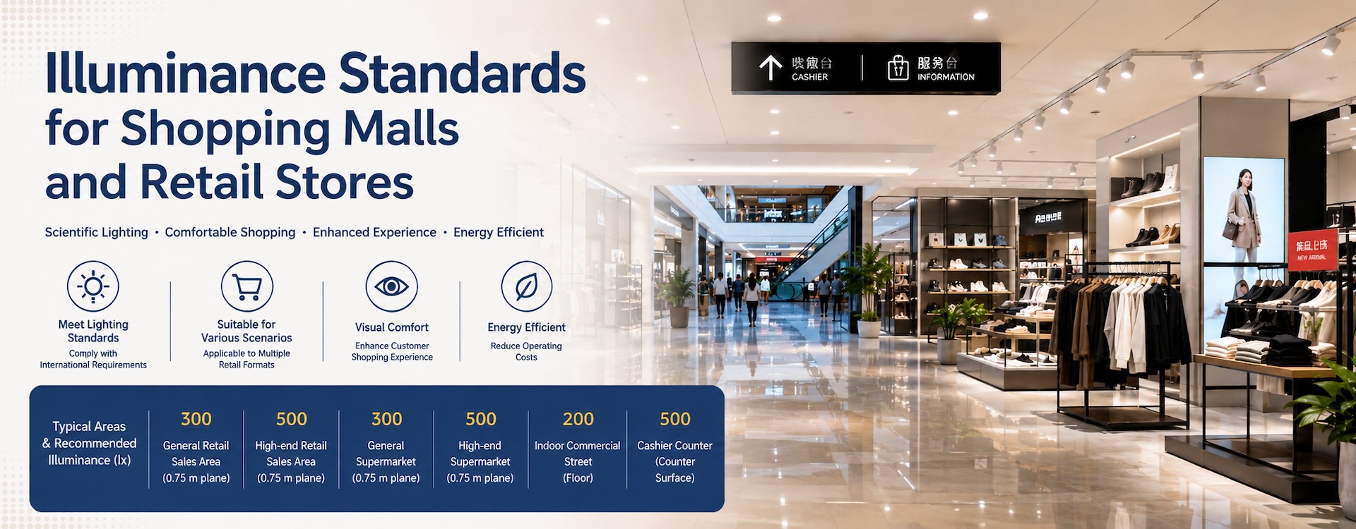 Illuminance Standards for Shopping Malls and Retail Stores