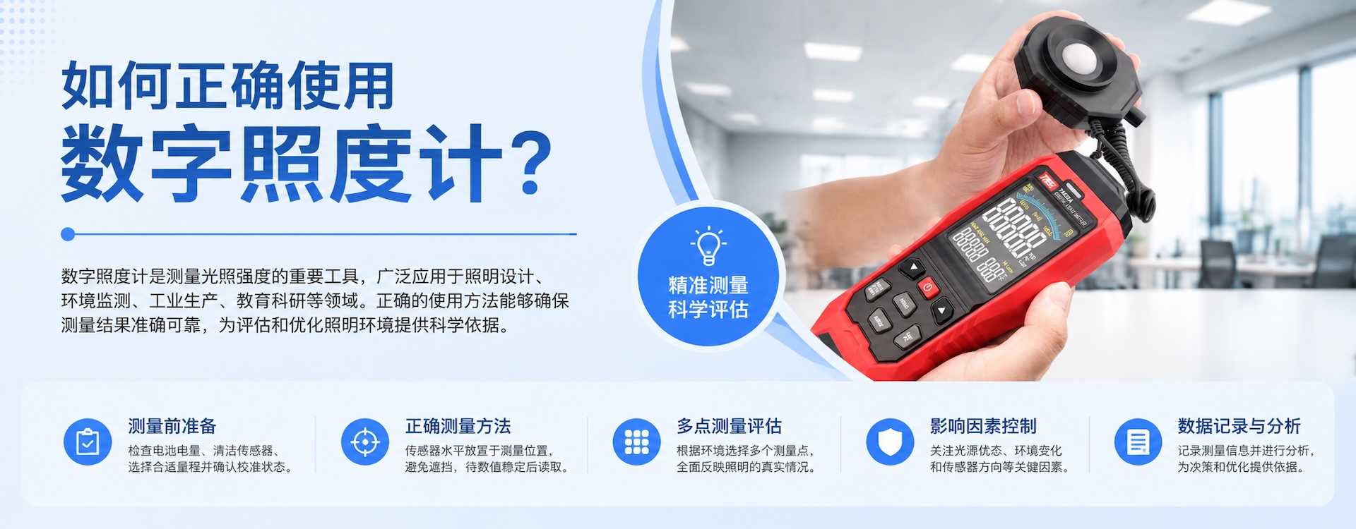 如何正确使用数字照度计？