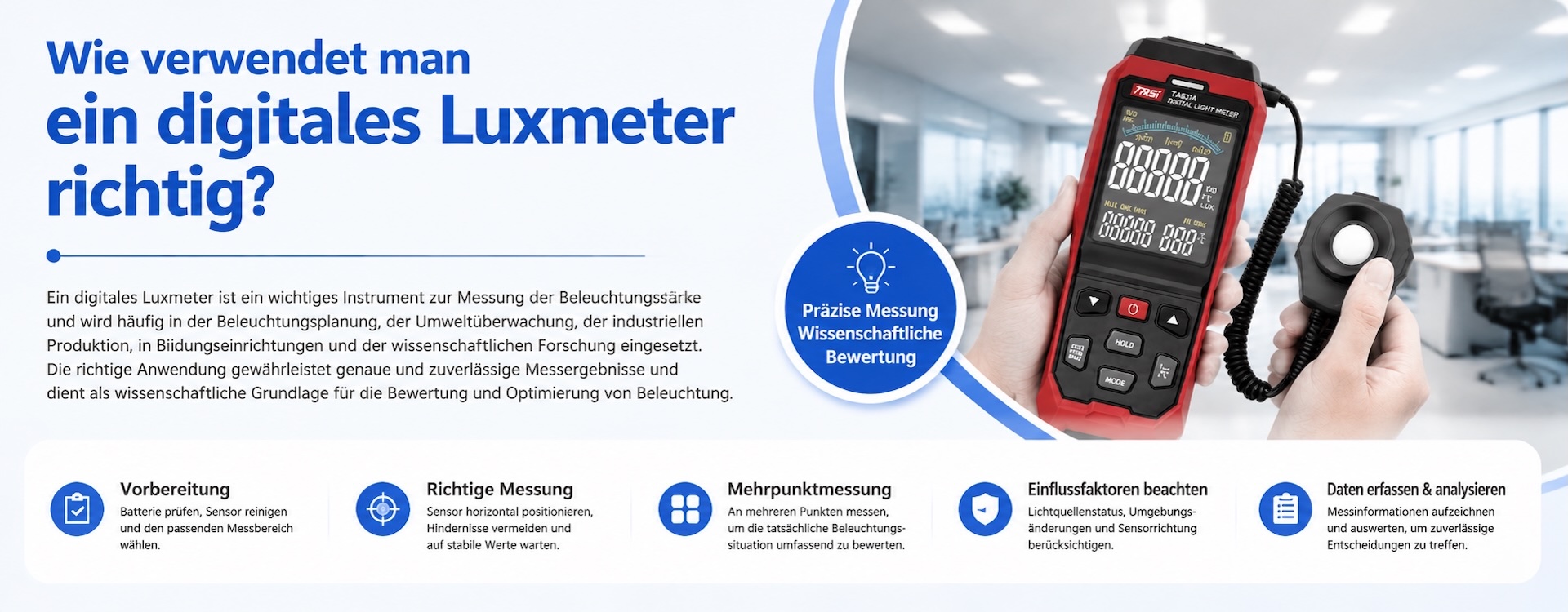 Wie verwendet man ein digitales Luxmeter richtig?