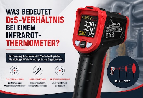Was bedeutet das D:S-Verhältnis bei einem Infrarot-Thermometer?