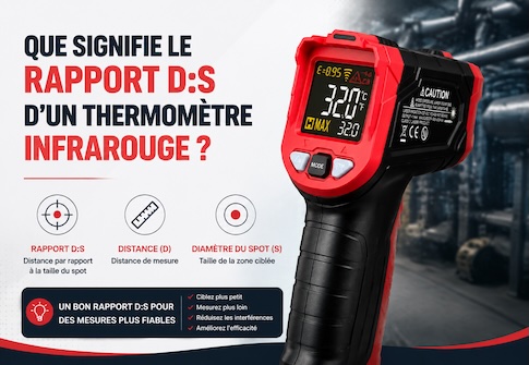 Que signifie le rapport D:S d’un thermomètre infrarouge ?