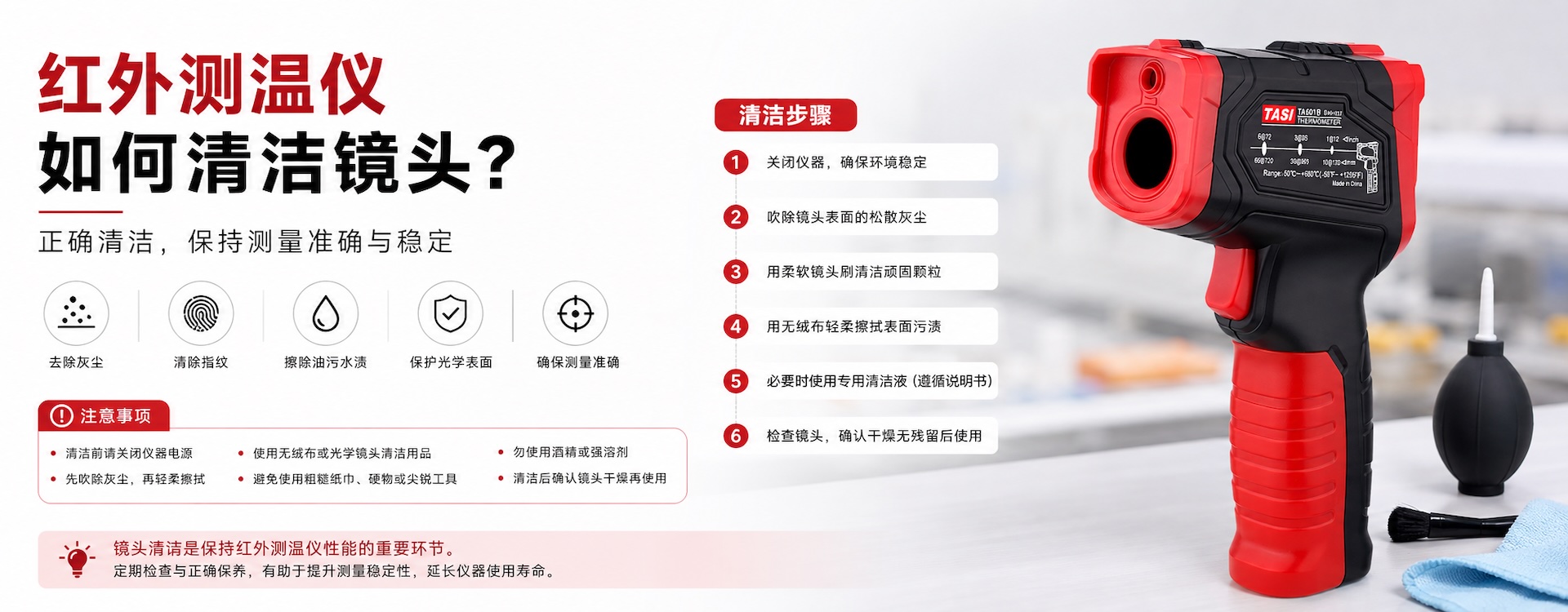 红外测温仪如何清洁镜头?