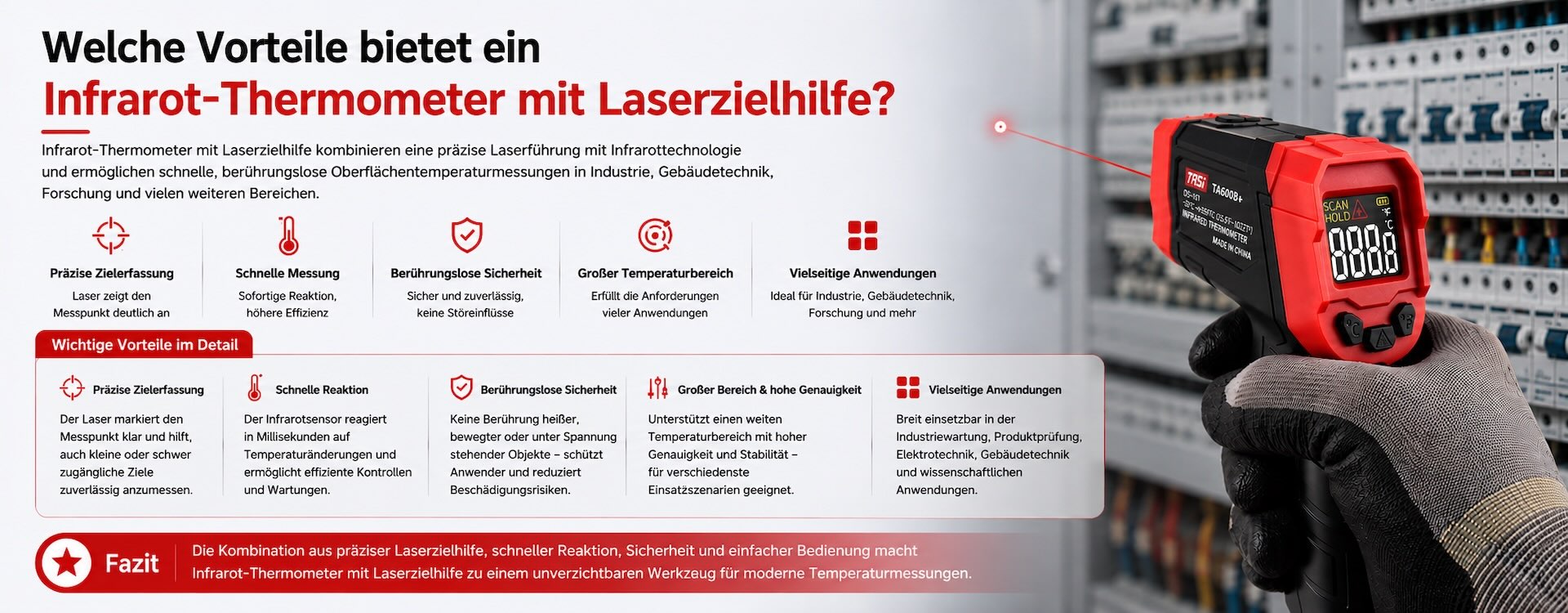 Welche Vorteile bietet ein Infrarot-Thermometer mit Laserzielhilfe?