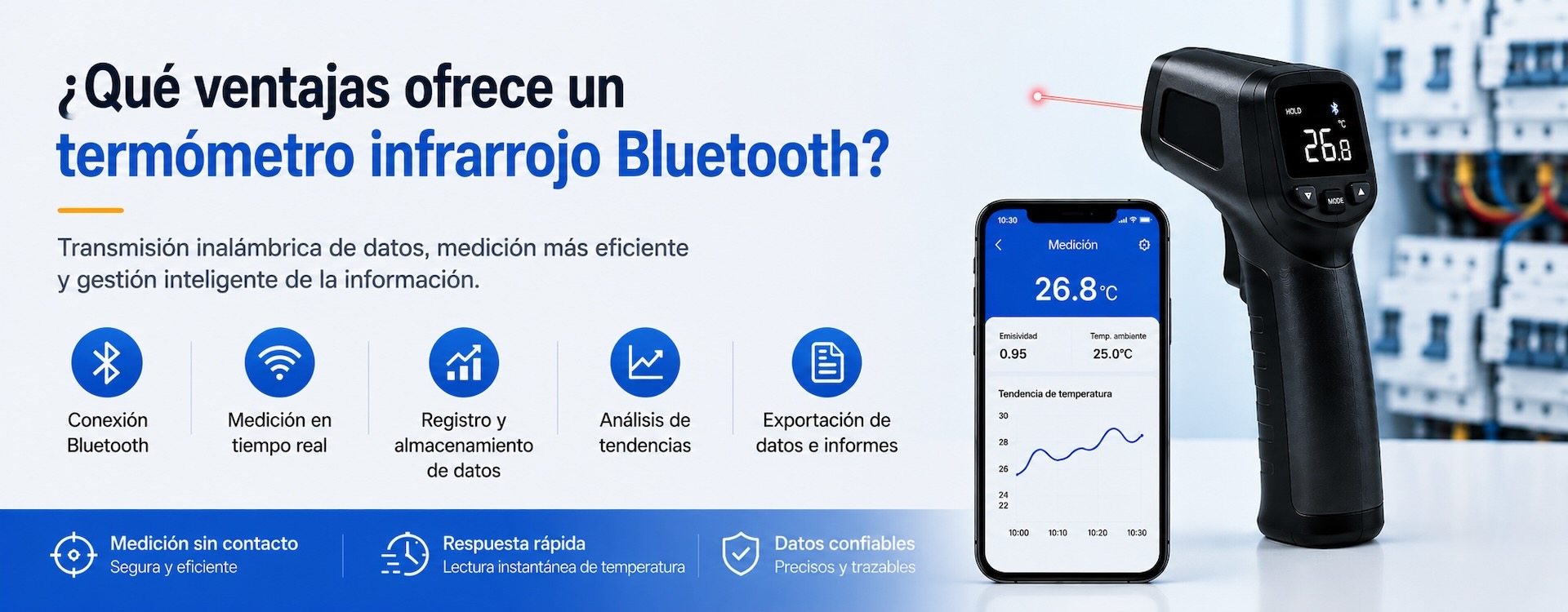 ¿Qué ventajas ofrece un termómetro infrarrojo con Bluetooth?