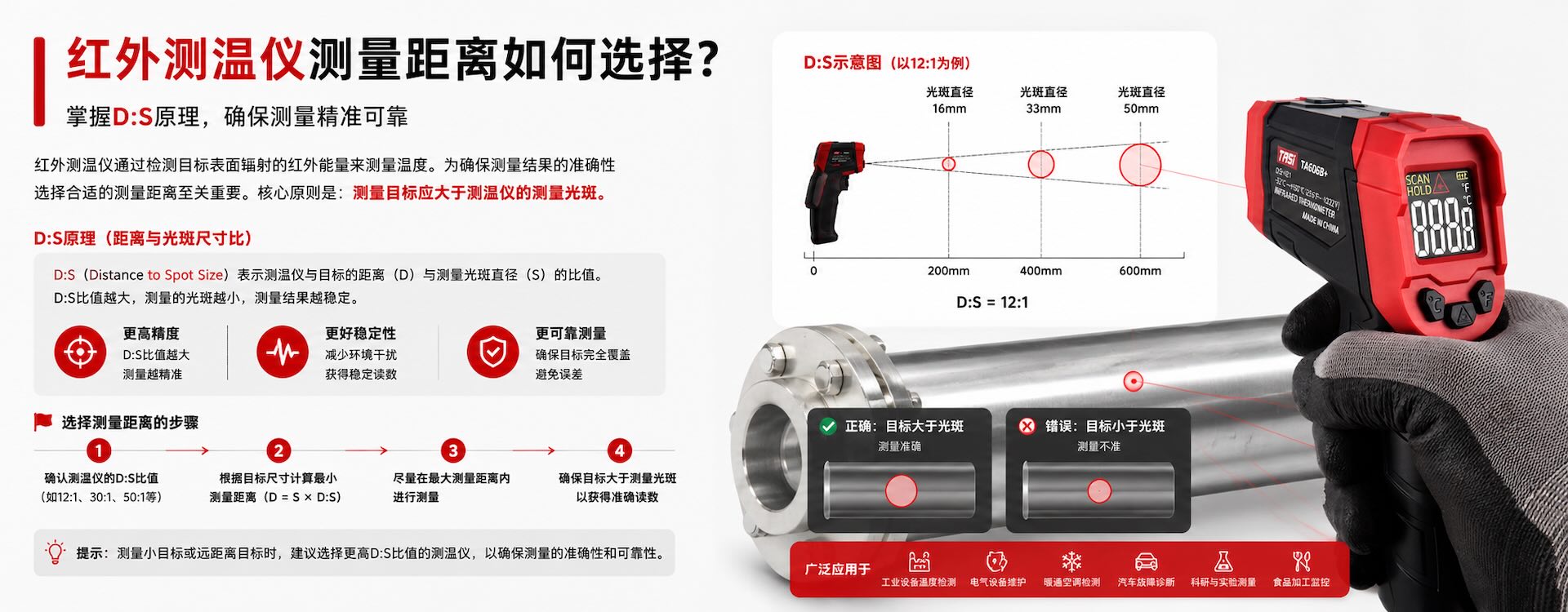 红外测温仪测量距离如何选择？