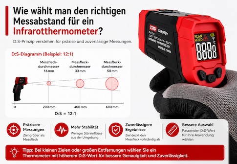 Wie wählt man den richtigen Messabstand für ein Infrarotthermometer?