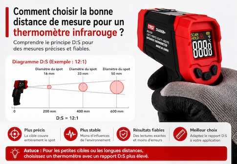 Comment choisir la bonne distance de mesure avec un thermomètre infrarouge ?