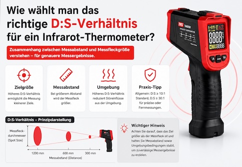 Wie wählt man das richtige D:S-Verhältnis bei einem Infrarot-Thermometer?