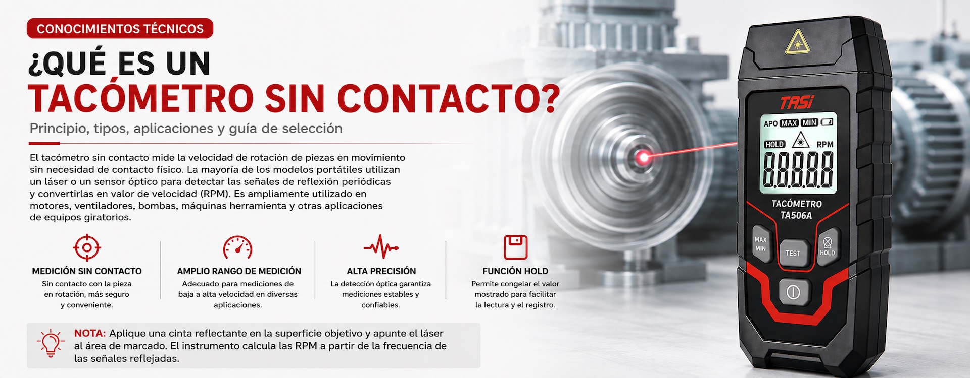 ¿Qué es un tacómetro sin contacto?