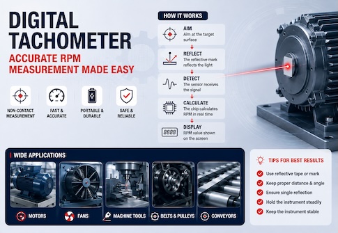 What Is a Digital Tachometer? Working Principle and Applications