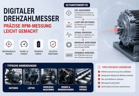 Was ist ein digitaler Drehzahlmesser? Funktionsprinzip und Anwendungen