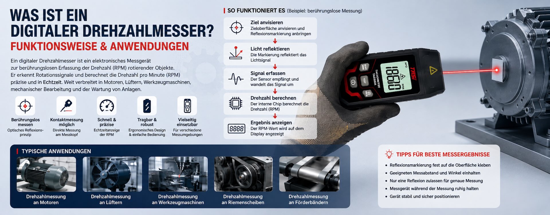 Was ist ein digitaler Drehzahlmesser? Funktionsprinzip und Anwendungen