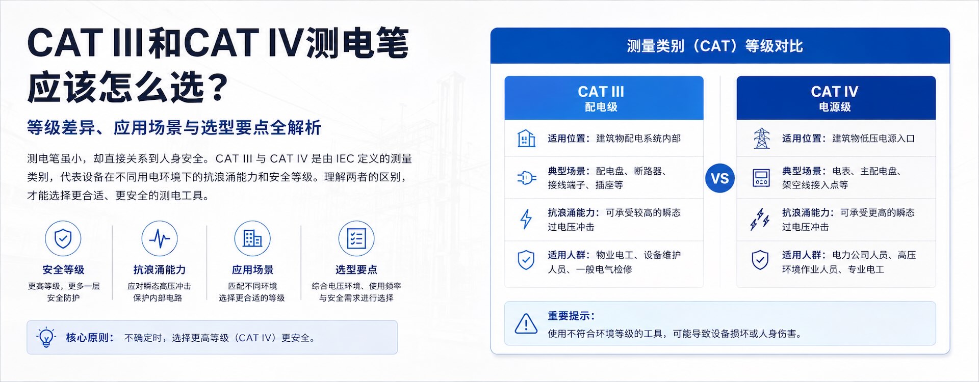 CAT III和CAT IV测电笔应该怎么选?