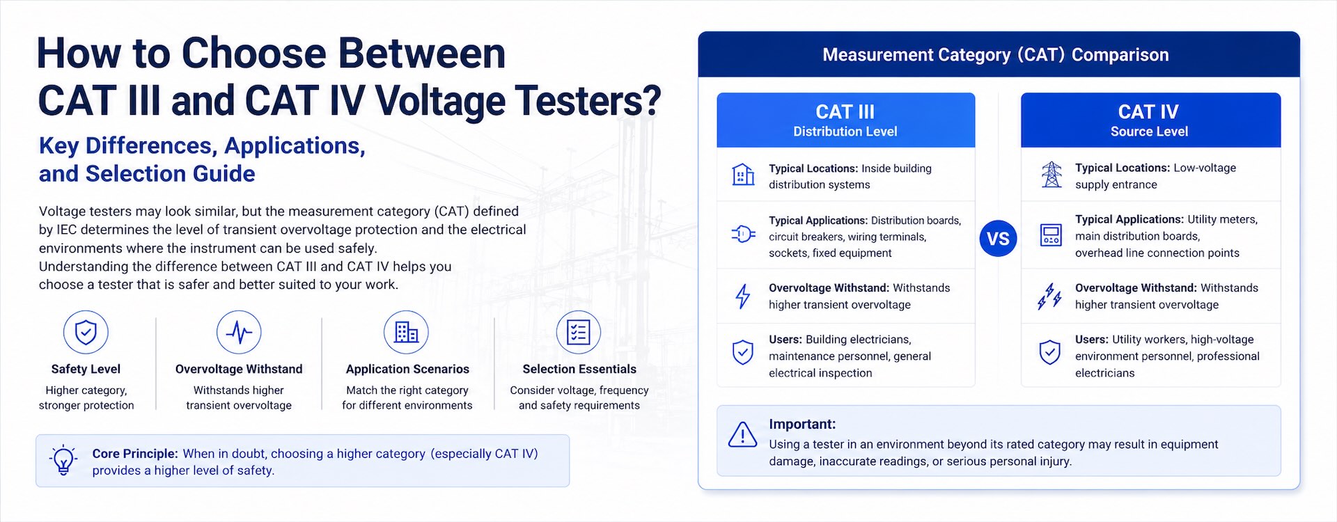How to Choose Between CAT III and CAT IV Voltage Testers?