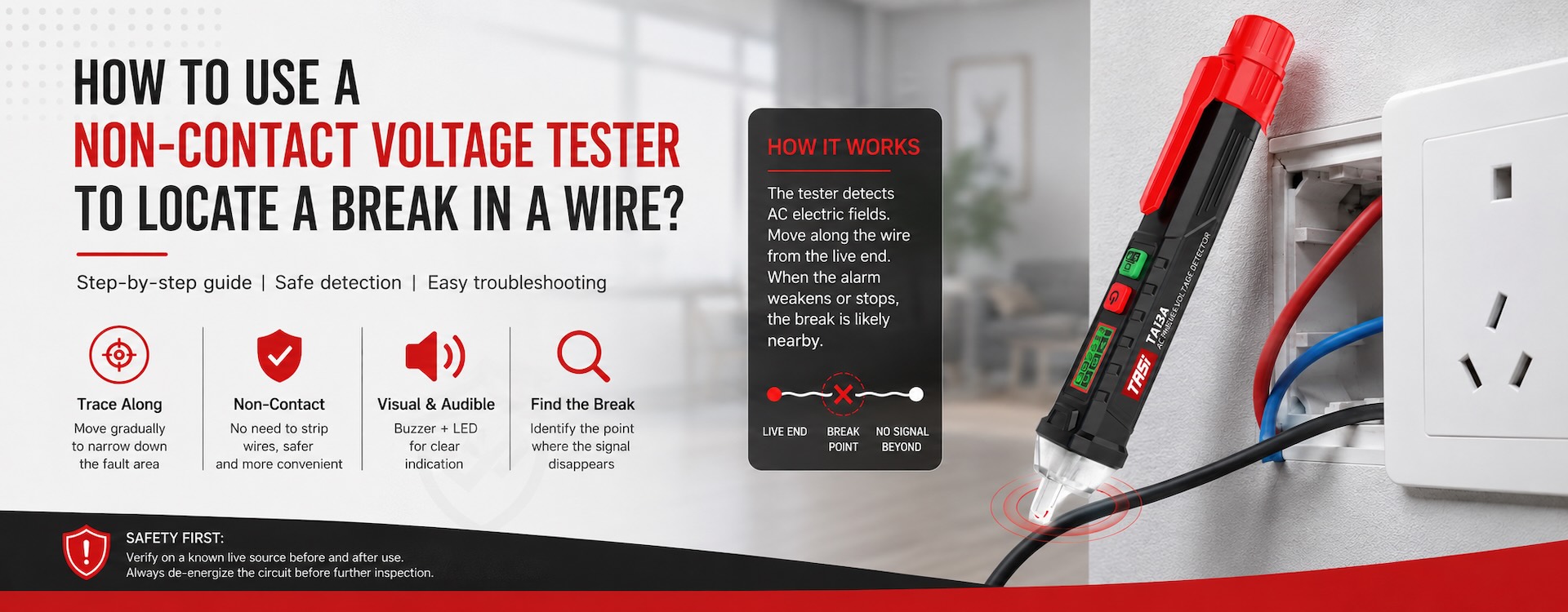 How to Use a Non-Contact Voltage Tester to Check Wiring in an Electrical Panel