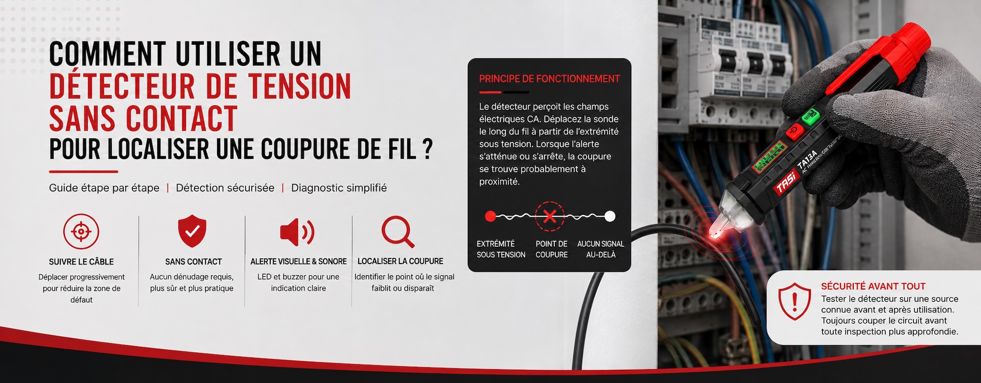 Comment utiliser un détecteur de tension sans contact pour contrôler les circuits d’un tableau électrique ?