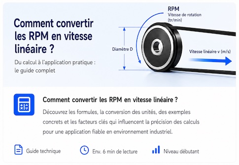 Comment convertir les RPM en vitesse linéaire ?