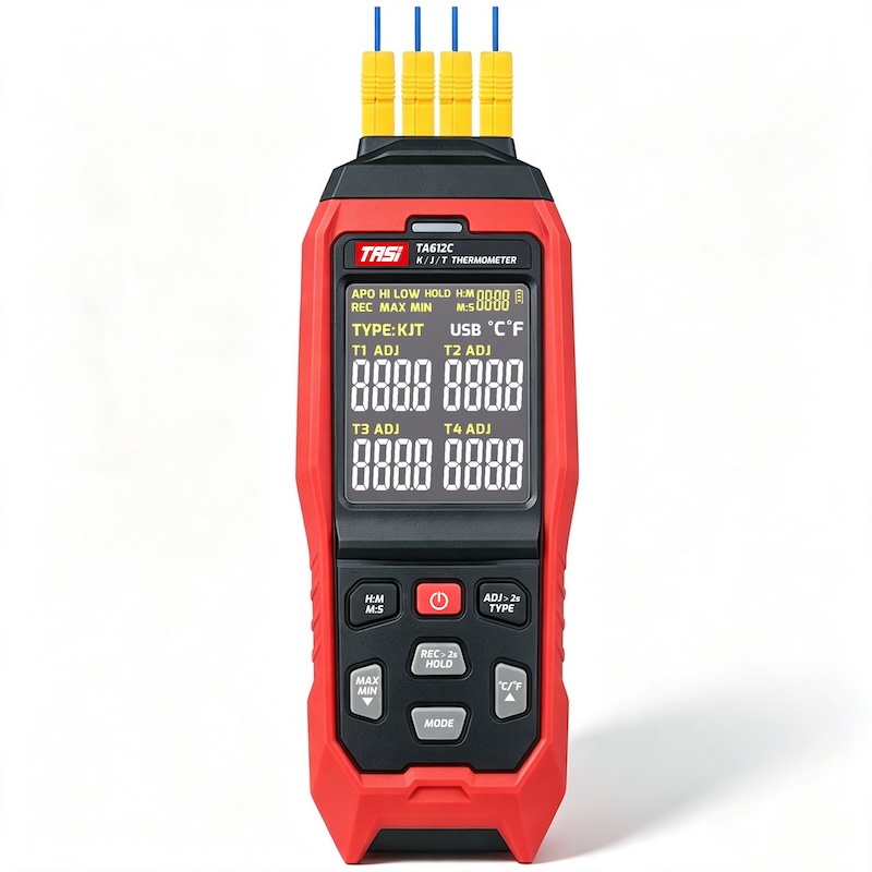 Série TA612 Thermomètre numérique à 4 canaux